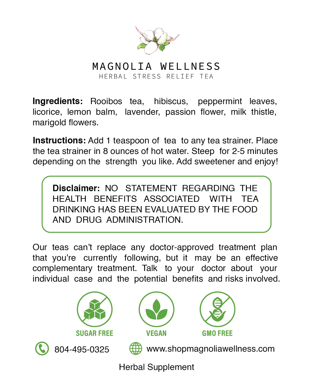 Stress Release Herbal Tea (Relax, Relate, Release)